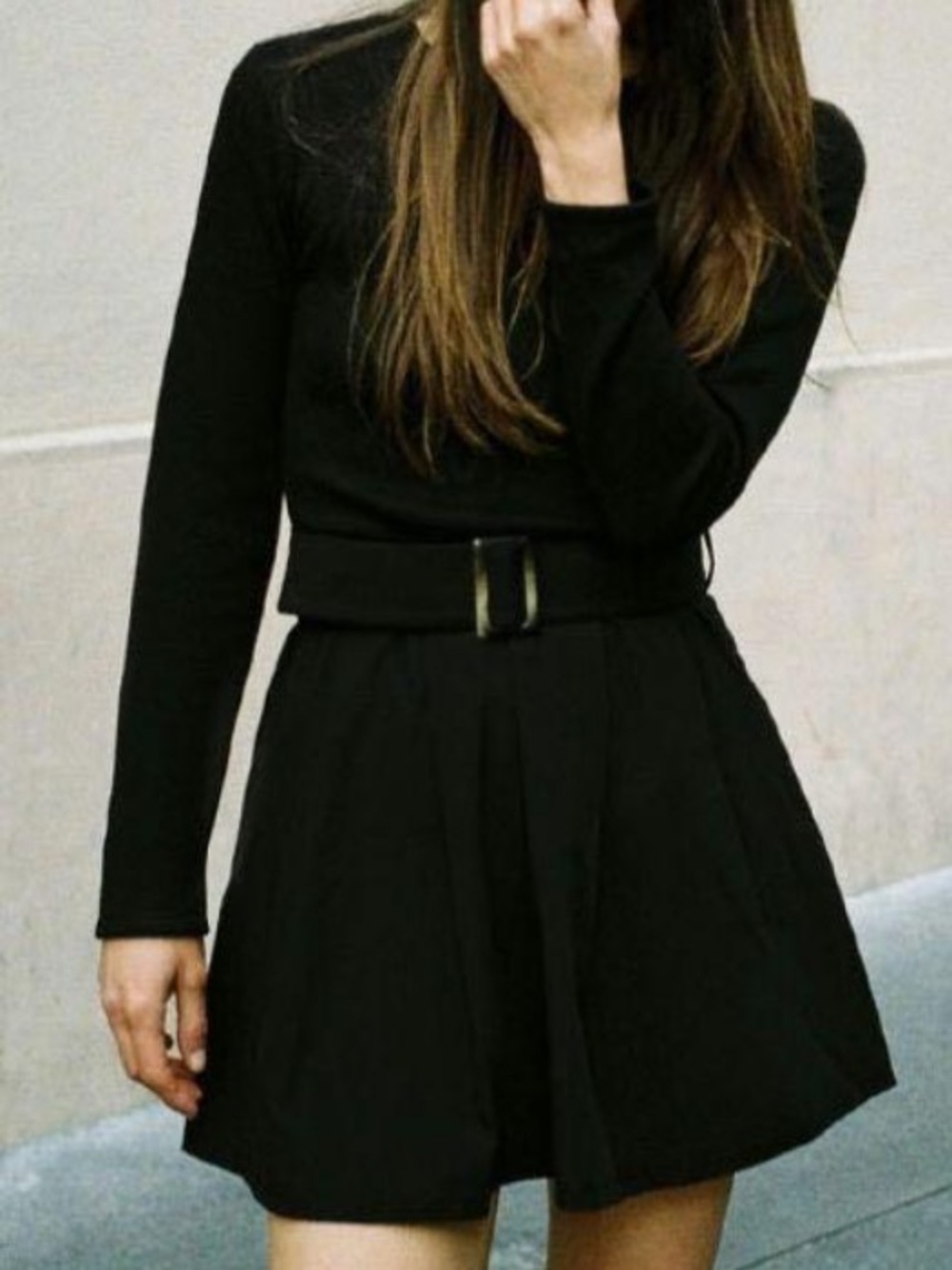 ZARA BNWT Women’s Black Long-Sleeve Belted Dress SIZE Medium $25